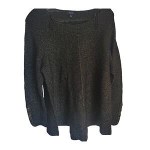 Alfani Women's Shirt Size 1X Black Gold and Sparkles Great Holiday Shirt